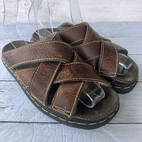 Dr Martens Sandals Womens 7 Brown Air Wair Made In England Chunky Fisherman VTG - Picture 1 of 12